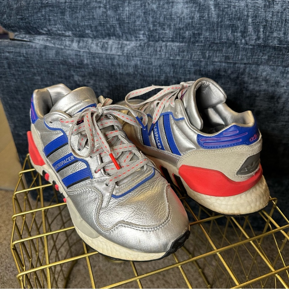 adidas ZX 930 EQT Micropacer Sneaker Silver Metallic/Blue/Red M 6/ W 7.5